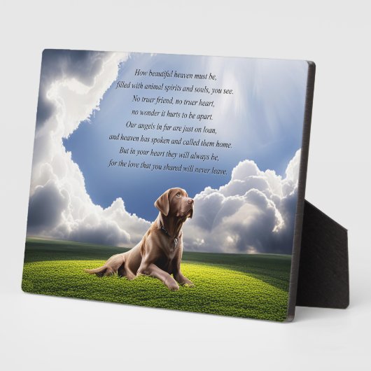 Hondenmonument met spiritueel gedicht Mooi! Fotoplaat (Zijkant)