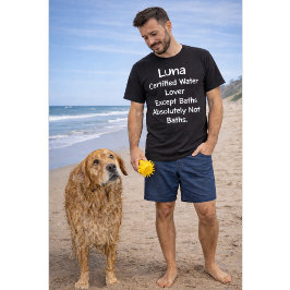 Hondennaam op maat Gecertificeerde waterliefhebber T-shirt