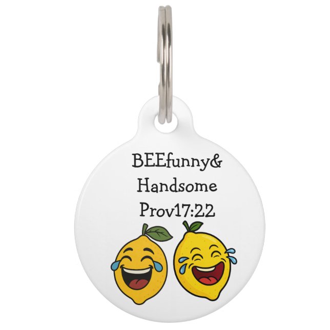 hondennaamlabel citroen blij huisdierpenning (Voorkant)