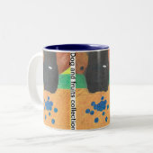 Hondenneus en bosbes tweekleurige koffiemok (Voorkant links)