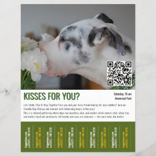 hondenontmoeting afscheur flyer sjabloon