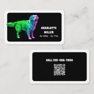 Hondenoppas Hond Walker Neon QR Visitekaartje