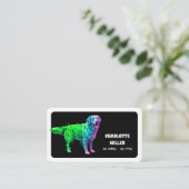 Hondenoppas Hond Walker Neon QR Visitekaartje (Staand voorkant)