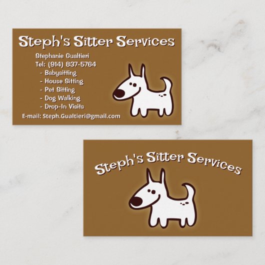  hondenoppas / Walker Visitekaartjes (Voorkant / Achterkant)