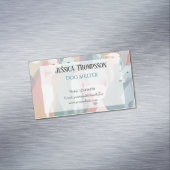 Hondenopvang Minimalistische Pasteldieren Illustra Magnetisch Visitekaartje (Voorbeeld)