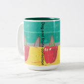 Hondenoren en peper tweekleurige koffiemok (Voorkant links)