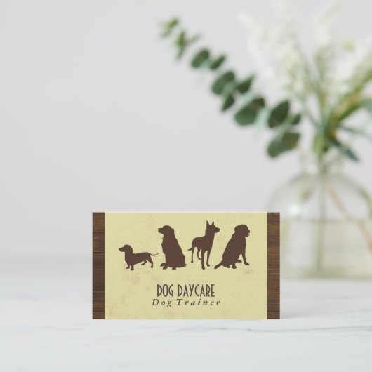 Hondenpakket | Hondentraining (hout & stof) Visitekaartje (Staand voorkant)