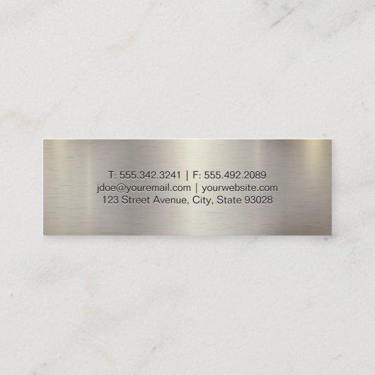 Hondenpakket | Hondentraining Metaal Glanzende Ach Mini Visitekaartje (Achterkant)