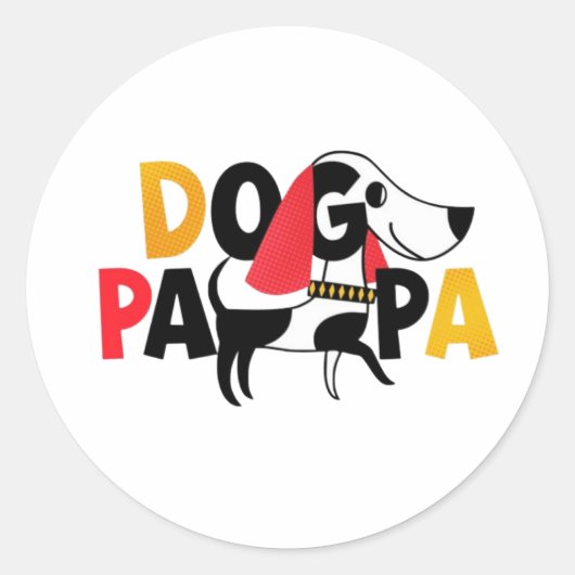Hondenpapa ontwerp ronde sticker (Voorkant)
