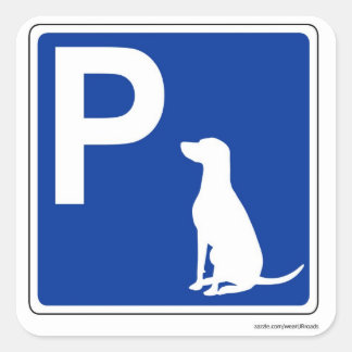 Hondenparking Europese verkeersbord Sticker