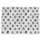 Hondenpatroon met botten en pootafdrukken groot cadeauzakje (Voorkant)