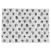 Hondenpatroon met botten en pootafdrukken groot cadeauzakje (Achterkant)