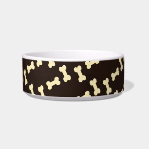 Hondenpatroon op bruin bot voerbakje