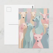 Hondenpatroon Pastel Kleuren Minimalistische illus Briefkaart (Voorkant / Achterkant)