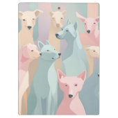 Hondenpatroon Pastel Kleuren Minimalistische illus Klembord (Achterkant)