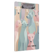 Hondenpatroon Pastel Kleuren Minimalistische illus Klembord (Rechts)