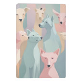 Hondenpatroon Pastel Kleuren Minimalistische illus Mini Klembord (Achterkant)