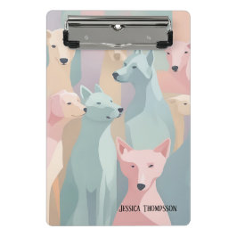 Hondenpatroon Pastel Kleuren Minimalistische illus Mini Klembord
