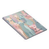 Hondenpatroon Pastel Kleuren Minimalistische illus Notitieboek (Rechterzijde)