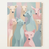 Hondenpatroon Pastel Kleuren Minimalistische illus Planner (Achterkant)