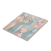 Hondenpatroon Pastel Kleuren Minimalistische illus Tegeltje (Zijkant)