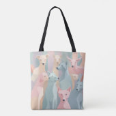 Hondenpatroon Pastel Kleuren Minimalistische illus Tote Bag (Achterkant)