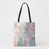 Hondenpatroon Pastel Kleuren Minimalistische illus Tote Bag (Voorkant)