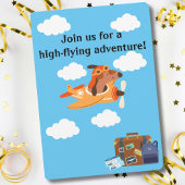 Hondenpiloot Vliegend Vliegtuig, Schattige Fun Kid Kaart