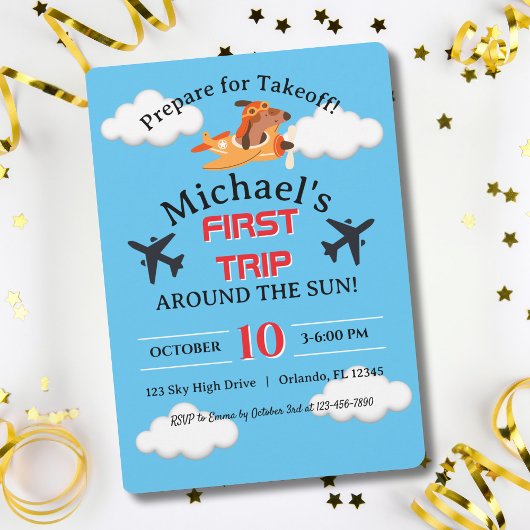 Hondenpiloot Vliegend Vliegtuig, Schattige Fun Kid Kaart