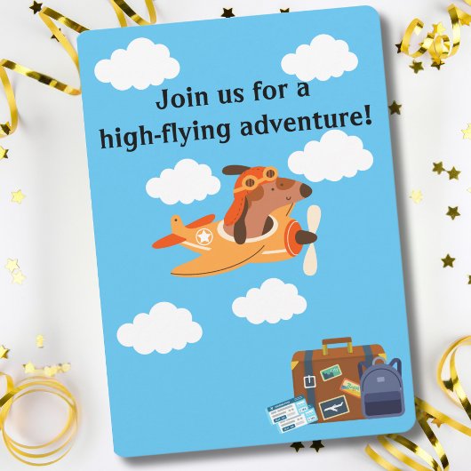 Hondenpiloot Vliegend Vliegtuig, Schattige Fun Kid Kaart