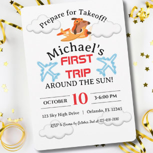 Hondenpiloot Vliegend Vliegtuig, Schattige Fun Kid Kaart