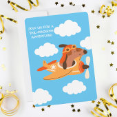 Hondenpiloot Vliegend Vliegtuig, Schattige Fun Kid Kaart