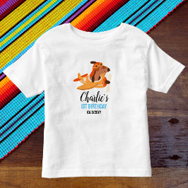 Hondenpiloot vliegt met vliegtuig, Schattigee Kind Kinder Shirts