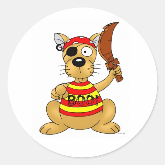 Hondenpiraat Ronde Sticker (Voorkant)