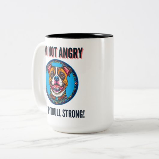 Hondenpitbull Tweekleurige Koffiemok (Voorkant links)