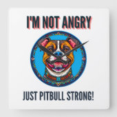 Hondenpitbull Vierkante Klok (Voorkant)