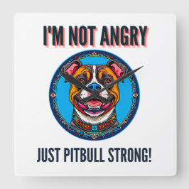 Hondenpitbull Vierkante Klok