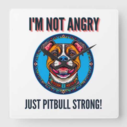Hondenpitbull Vierkante Klok (Voorkant)