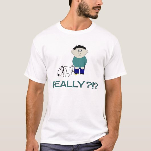 Hondenplassen op Cartoon Guy Funny Shirt (Voorkant)