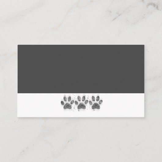 hondenpoep drukt grijs en wit vet op maat visitekaartje (Achterkant)