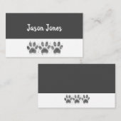 hondenpoep drukt grijs en wit vet op maat visitekaartje (Voorkant / Achterkant)