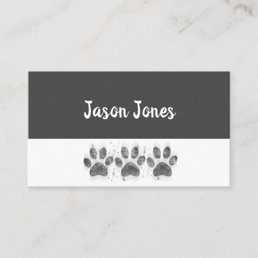 hondenpoep drukt grijs en wit vet op maat visitekaartje (Voorkant)