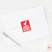 Hondenpoep hier vierkante sticker (Envelop)