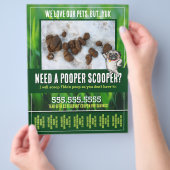 Hondenpoep Schepper. Tuin Opruiming. Aangepaste tr Flyer (Hand)