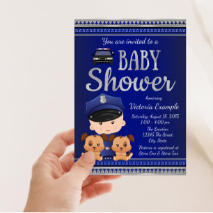 Hondenpolitie Baby Shower Kaart
