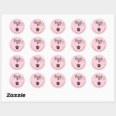Hondenpoot aangepaste bedankstickers ronde sticker (Vel)