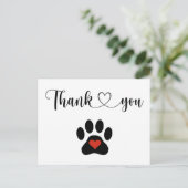 Hondenpoot aangepaste dankkaart briefkaart (Staand voorkant)