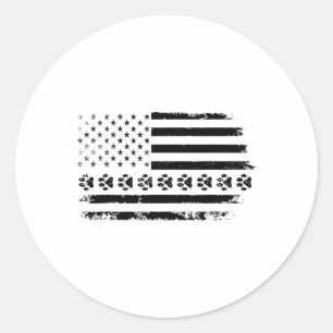 Hondenpoot Amerikaanse vlag Hondenliefhebber 4 jul Ronde Sticker