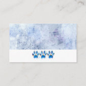 hondenpoot drukt blauw en wit waterverf ontwerp af visitekaartje (Achterkant)