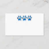 hondenpoot drukt blauw en wit waterverf ontwerp af visitekaartje (Achterkant)